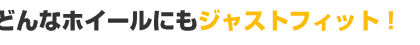 どんなホイールにもジャストフィット